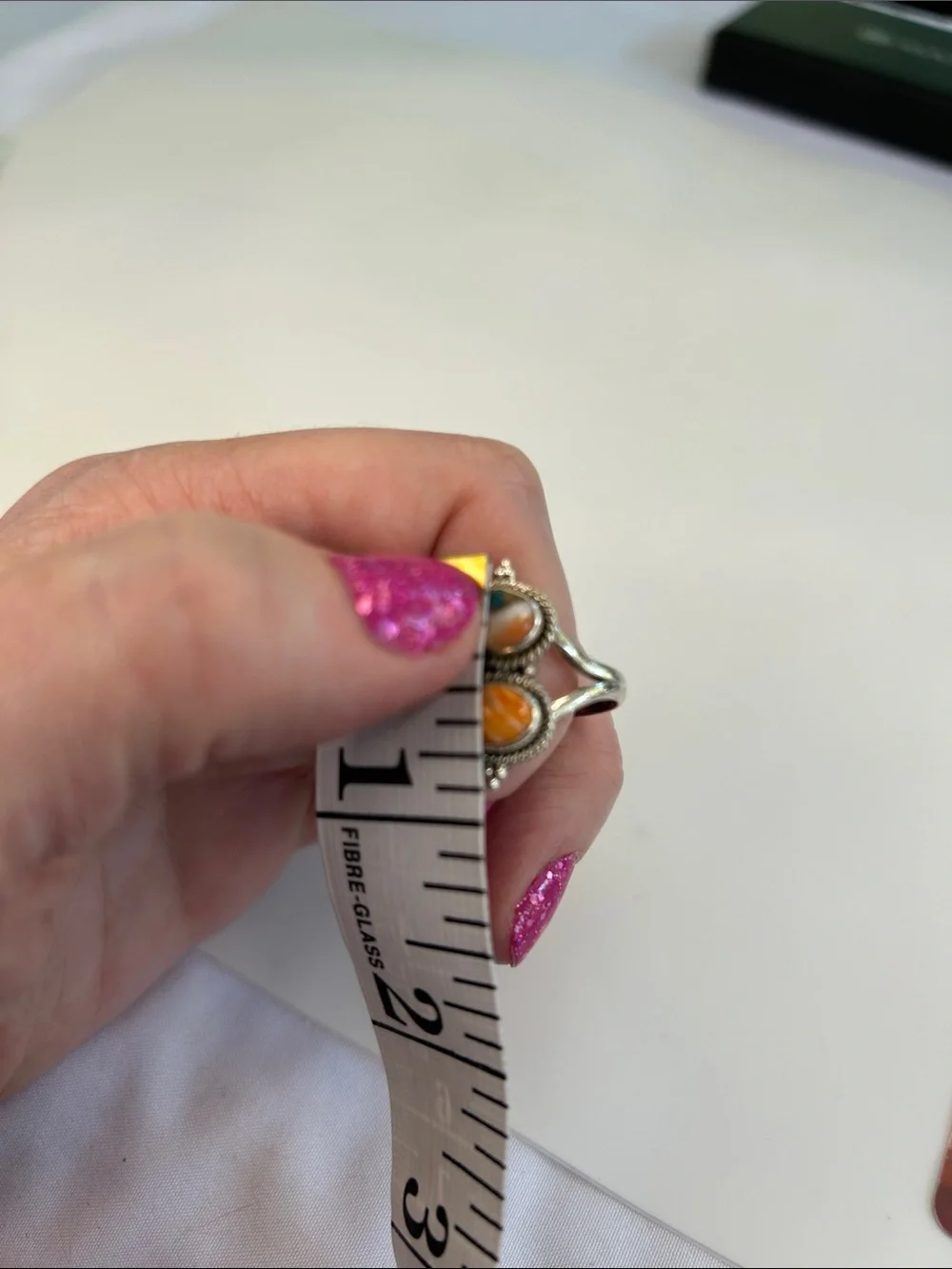 Sterling Silver Spiny Oyster Turquoise Ring Size 9.5 YS India